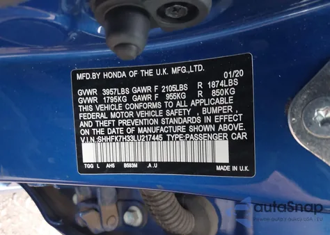 2020 Honda Civic Lx from USA, damaged, VIN SHHFK7H33LU217445